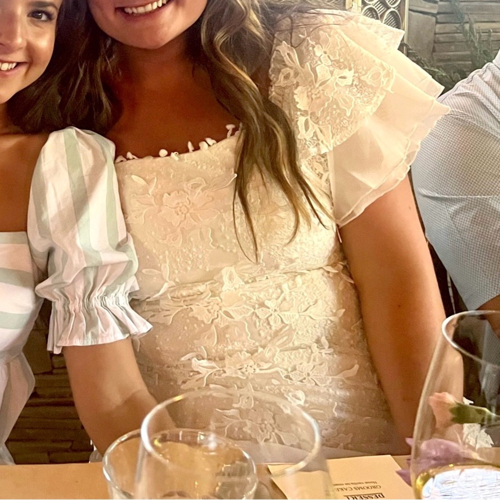 White Off the Shoulder Lace Dress